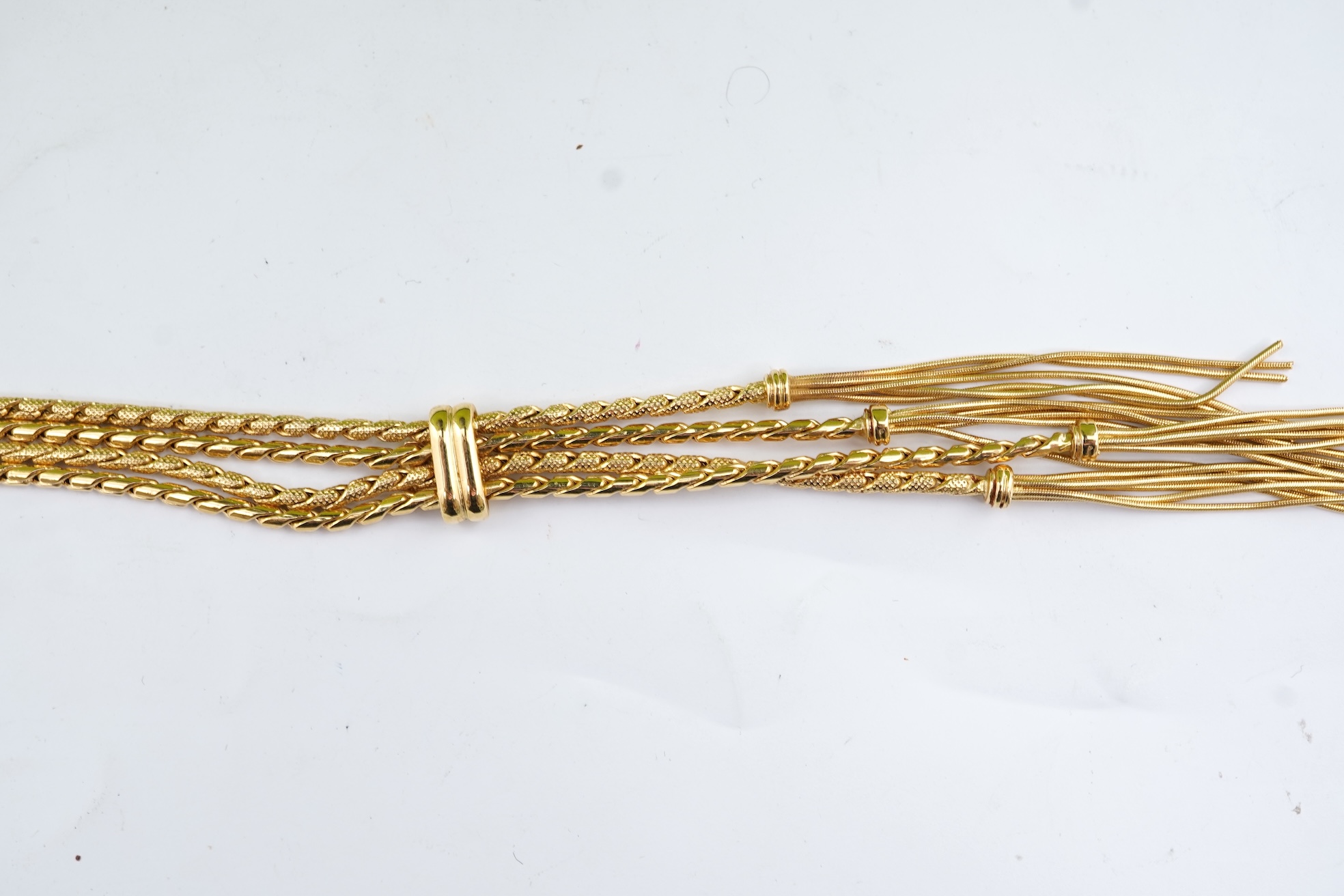 A gold necklace